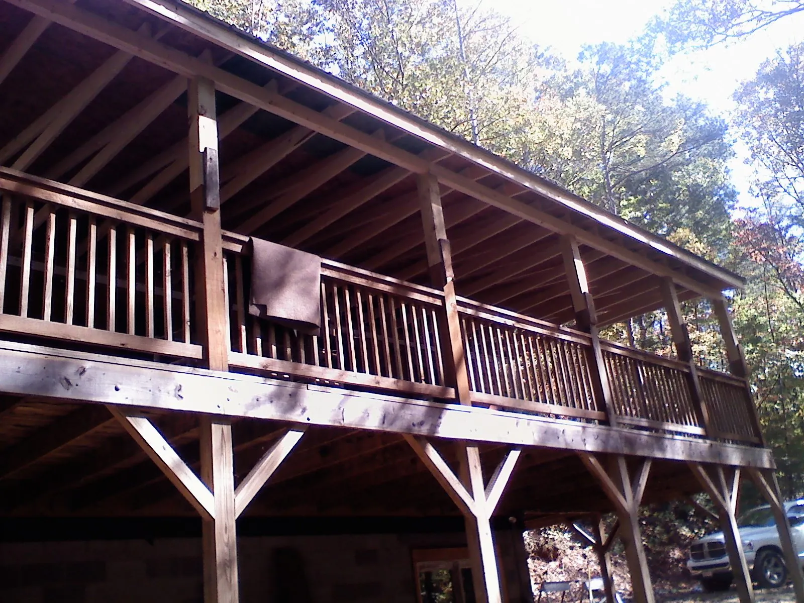 Timber framing under a new elevated porch and deck — Roof Leak Repair in Lincolnwood by Roofing Brothers